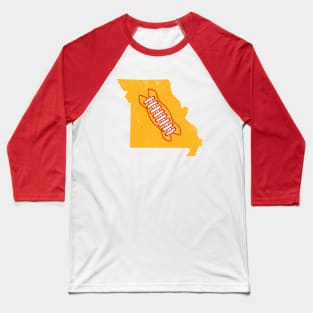 KC Missouri Retro Football - Red Baseball T-Shirt